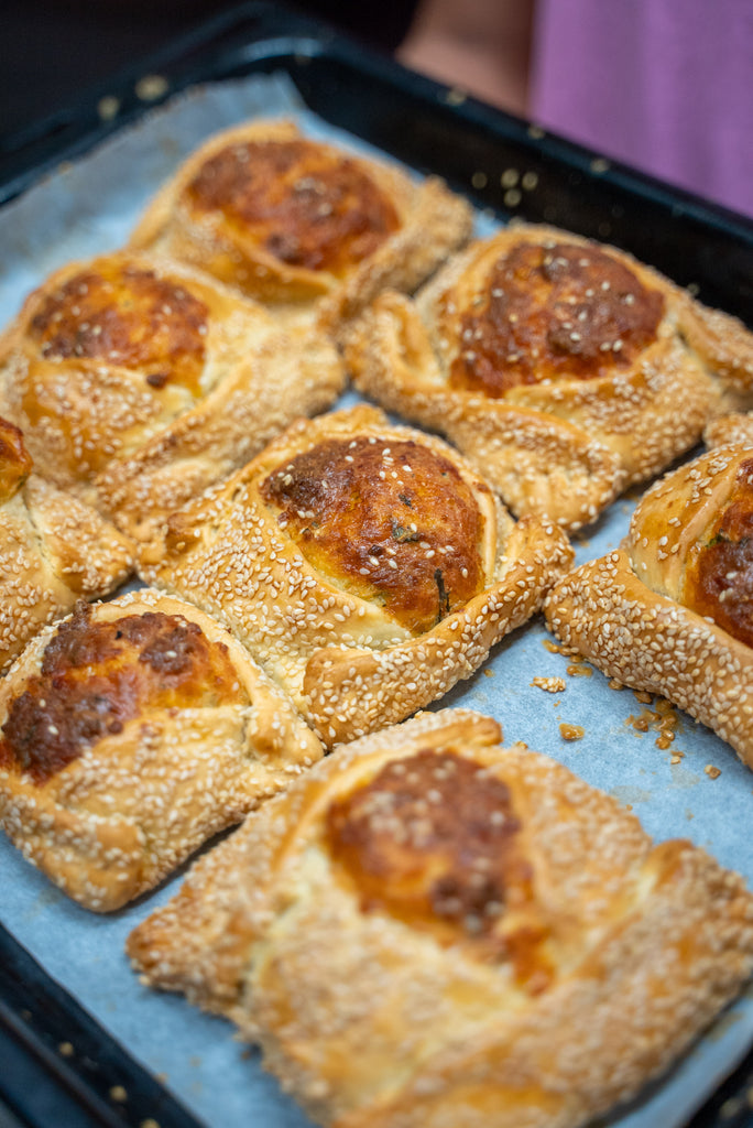 Flaounes (Cypriot Hot Cross Buns)